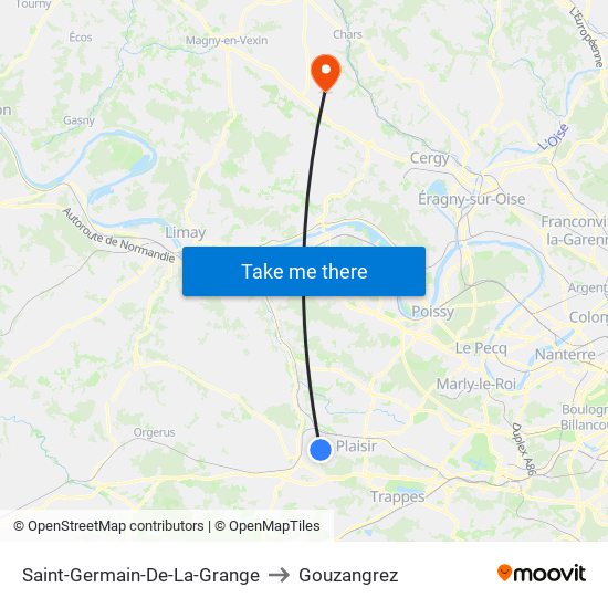 Saint-Germain-De-La-Grange to Gouzangrez map