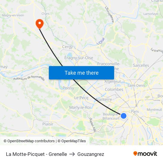 La Motte-Picquet - Grenelle to Gouzangrez map