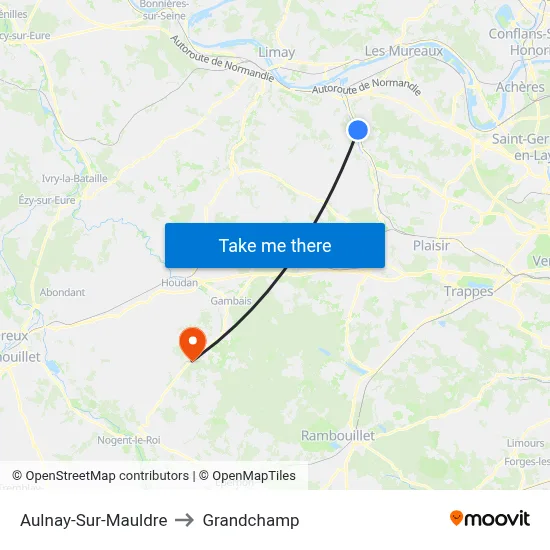 Aulnay-Sur-Mauldre to Grandchamp map