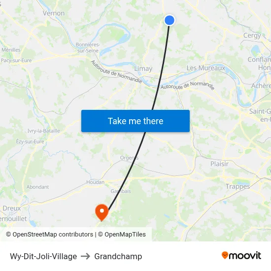 Wy-Dit-Joli-Village to Grandchamp map