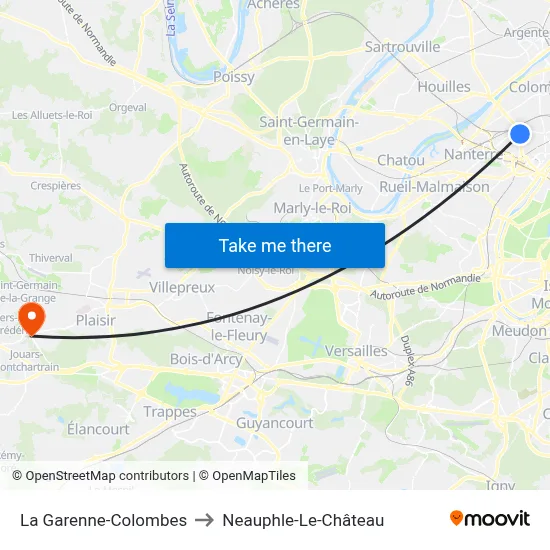 La Garenne-Colombes to Neauphle-Le-Château map
