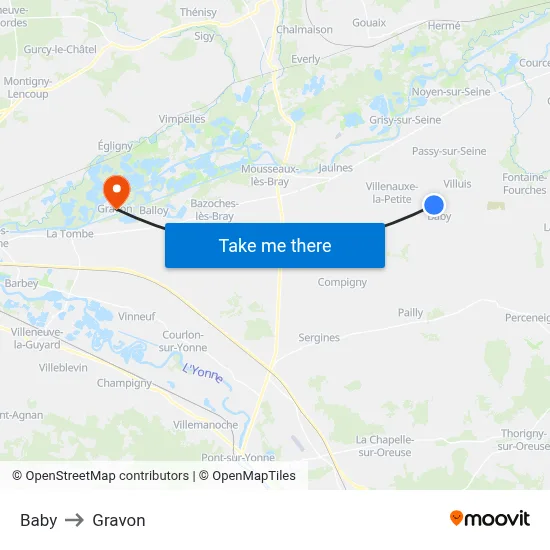 Baby to Gravon map