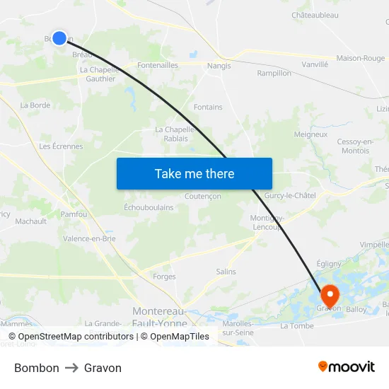 Bombon to Gravon map