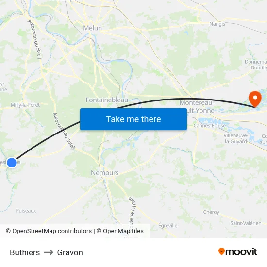 Buthiers to Gravon map