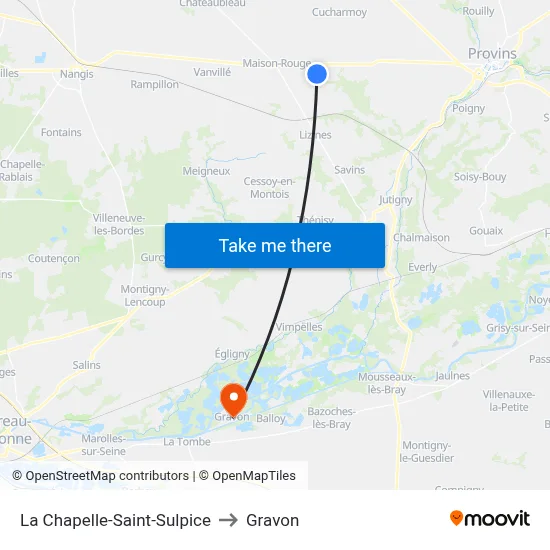 La Chapelle-Saint-Sulpice to Gravon map