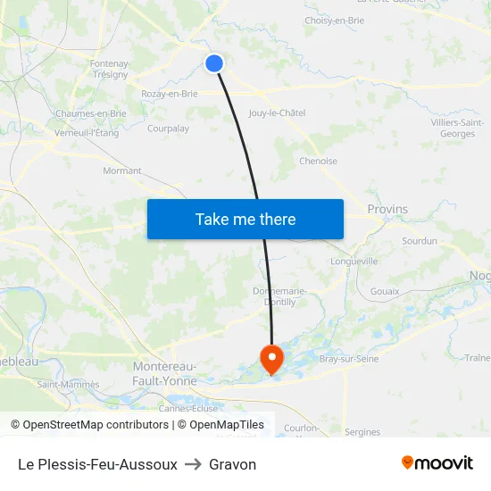 Le Plessis-Feu-Aussoux to Gravon map