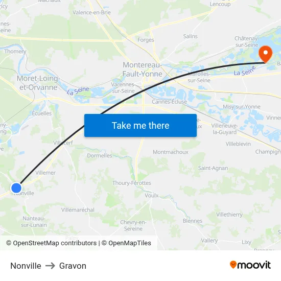 Nonville to Gravon map