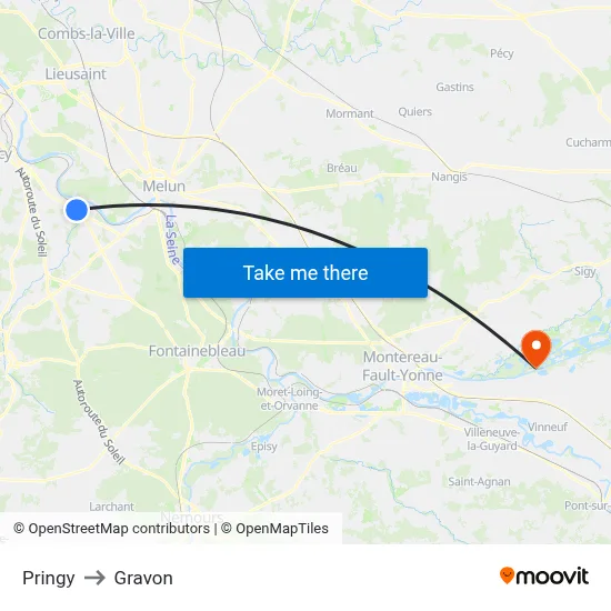 Pringy to Gravon map