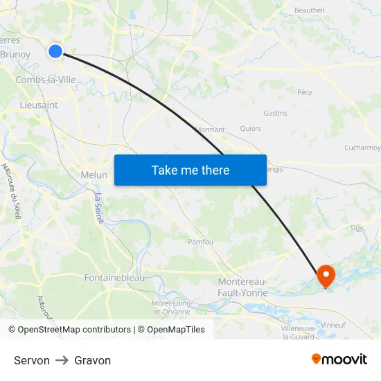 Servon to Gravon map