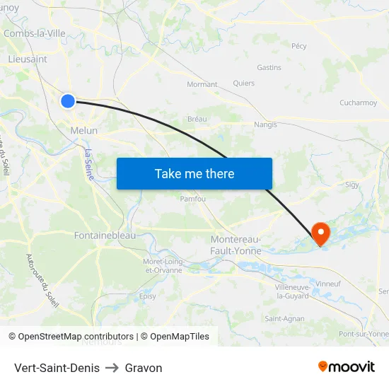 Vert-Saint-Denis to Gravon map