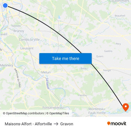 Maisons-Alfort - Alfortville to Gravon map