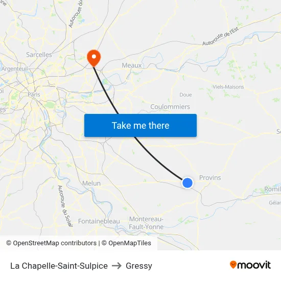 La Chapelle-Saint-Sulpice to Gressy map