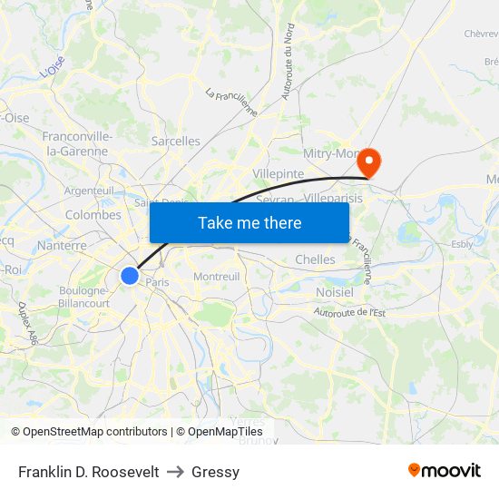 Franklin D. Roosevelt to Gressy map