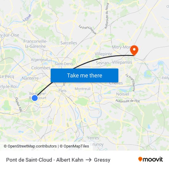 Pont de Saint-Cloud - Albert Kahn to Gressy map