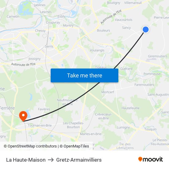 La Haute-Maison to Gretz-Armainvilliers map