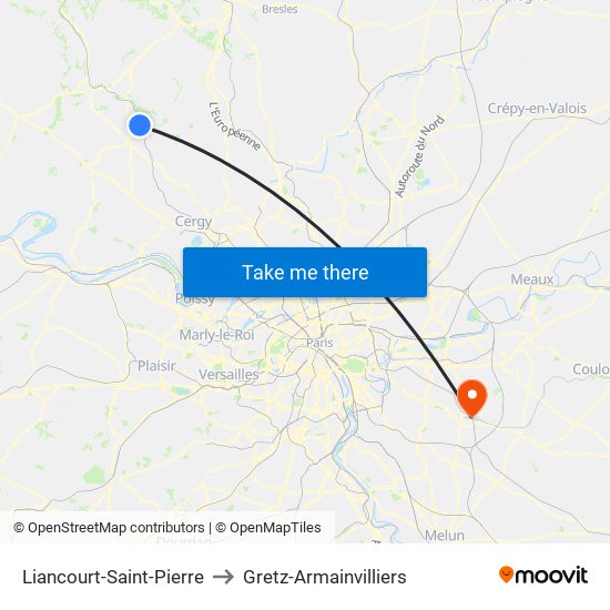 Liancourt-Saint-Pierre to Gretz-Armainvilliers map