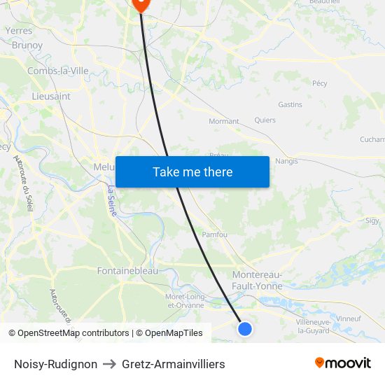 Noisy-Rudignon to Gretz-Armainvilliers map