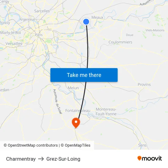 Charmentray to Grez-Sur-Loing map