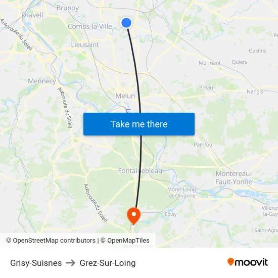 Grisy-Suisnes to Grez-Sur-Loing map