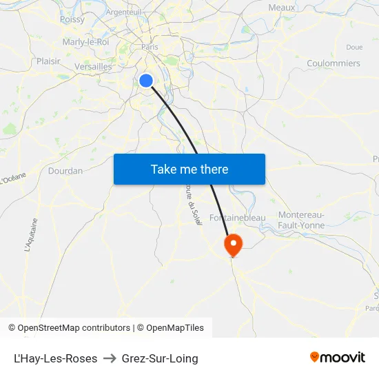 L'Hay-Les-Roses to Grez-Sur-Loing map
