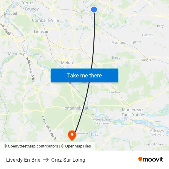 Liverdy-En-Brie to Grez-Sur-Loing map