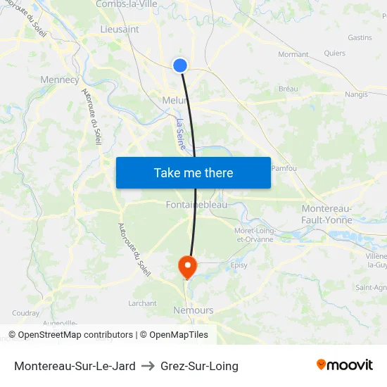Montereau-Sur-Le-Jard to Grez-Sur-Loing map