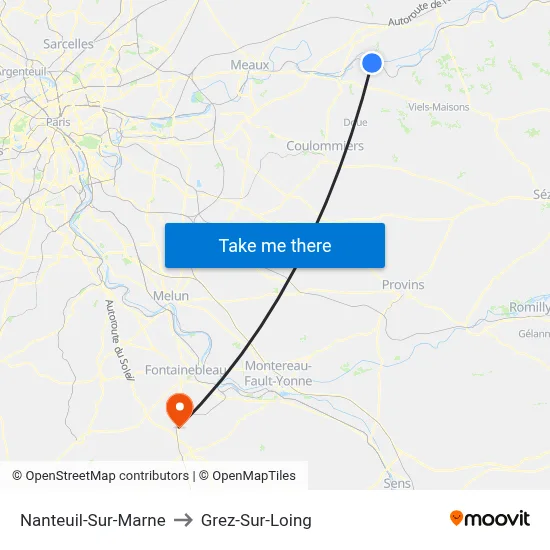 Nanteuil-Sur-Marne to Grez-Sur-Loing map