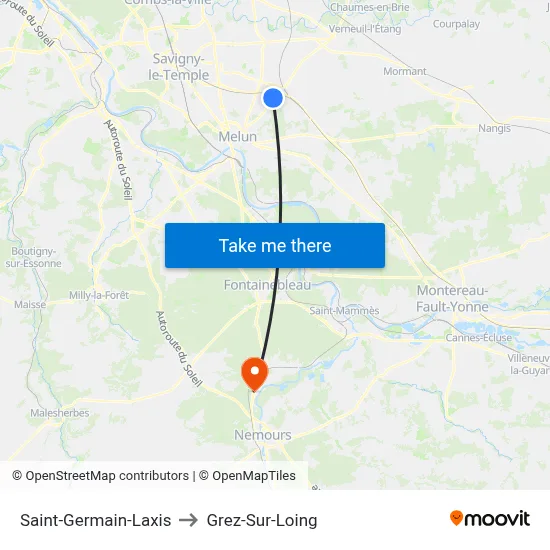 Saint-Germain-Laxis to Grez-Sur-Loing map