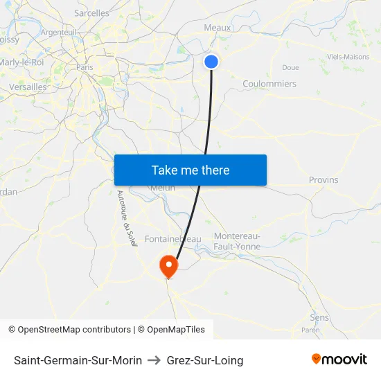 Saint-Germain-Sur-Morin to Grez-Sur-Loing map