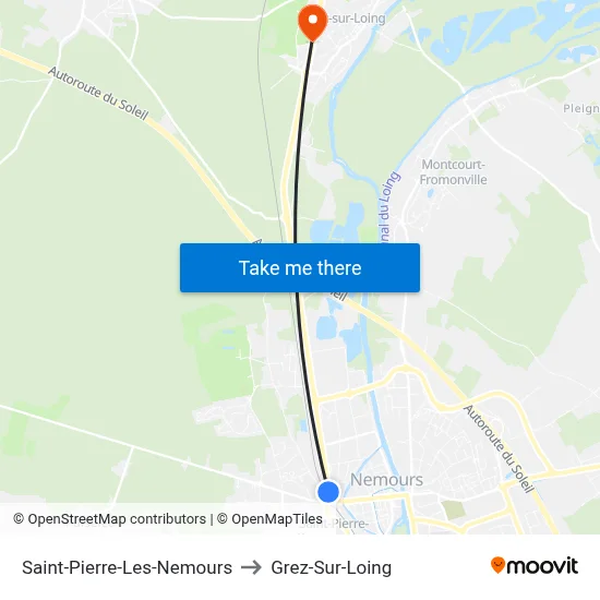 Saint-Pierre-Les-Nemours to Grez-Sur-Loing map