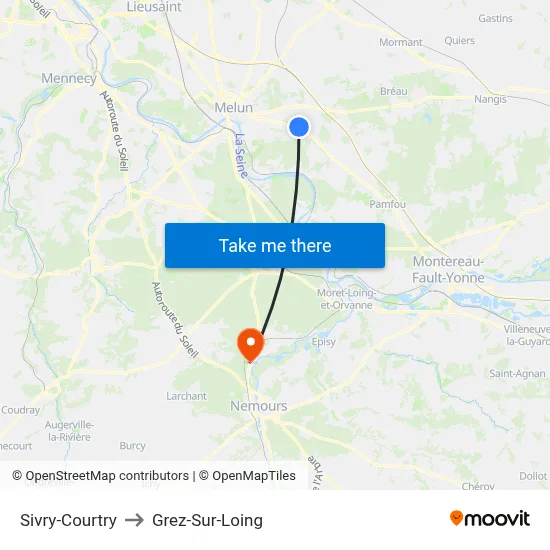 Sivry-Courtry to Grez-Sur-Loing map