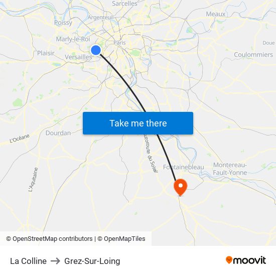 La Colline to Grez-Sur-Loing map