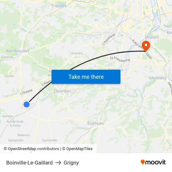 Boinville-Le-Gaillard to Grigny map