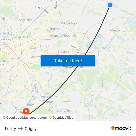 Forfry to Grigny map