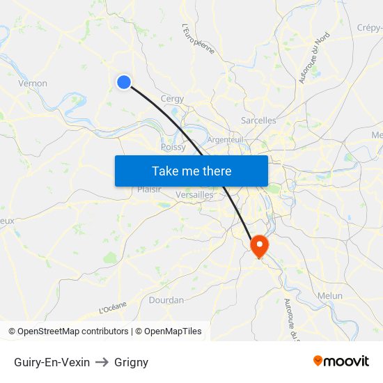 Guiry-En-Vexin to Grigny map