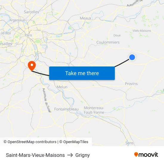 Saint-Mars-Vieux-Maisons to Grigny map