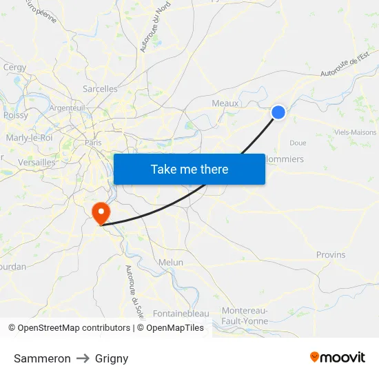 Sammeron to Grigny map