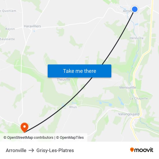 Arronville to Grisy-Les-Platres map