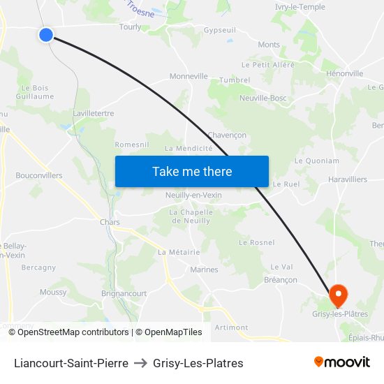 Liancourt-Saint-Pierre to Grisy-Les-Platres map