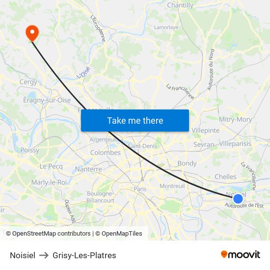 Noisiel to Grisy-Les-Platres map