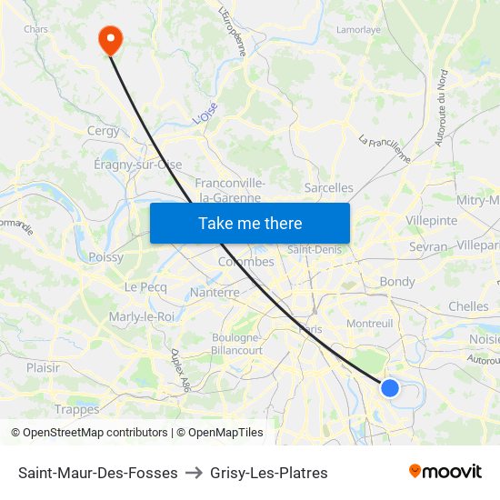 Saint-Maur-Des-Fosses to Grisy-Les-Platres map
