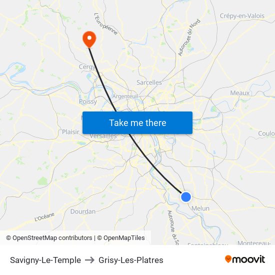 Savigny-Le-Temple to Savigny-Le-Temple map