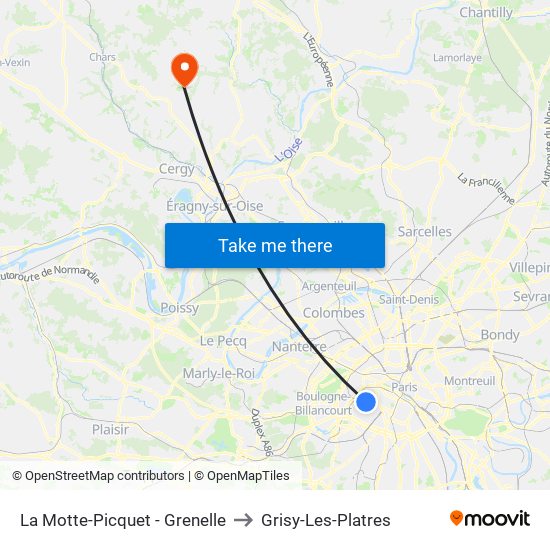 La Motte-Picquet - Grenelle to Grisy-Les-Platres map