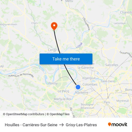 Houilles - Carrières-Sur-Seine to Grisy-Les-Platres map