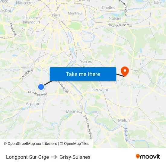 Longpont-Sur-Orge to Grisy-Suisnes map