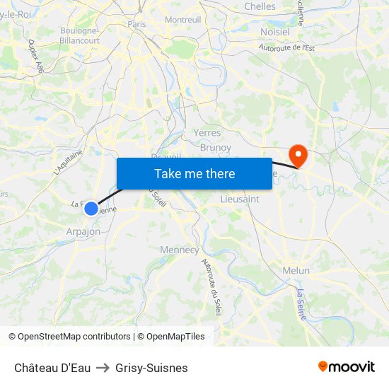 Château D'Eau to Grisy-Suisnes map