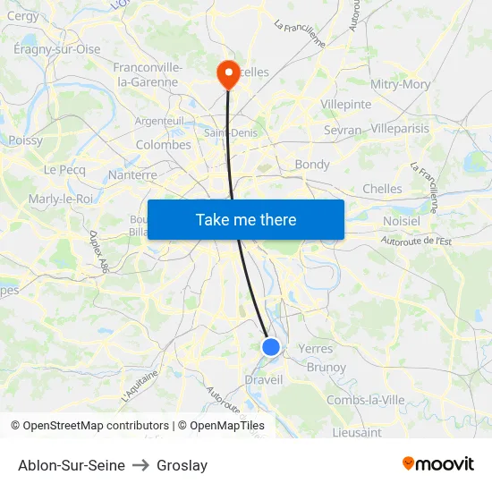 Ablon-Sur-Seine to Groslay map