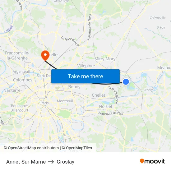 Annet-Sur-Marne to Groslay map