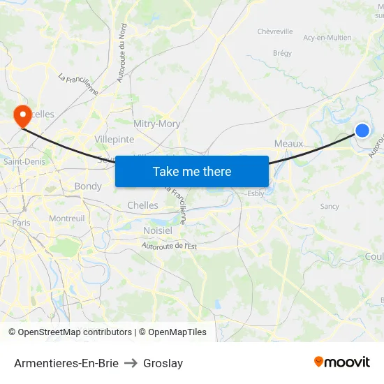 Armentieres-En-Brie to Groslay map