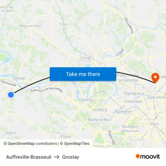 Auffreville-Brasseuil to Groslay map